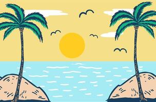 tee print design for kids fashion with palm drawn. vector