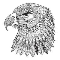 An eagle head with feathers and feathers on it vector