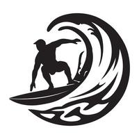 Surfer on a wave illustration vector