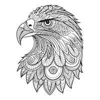 An eagle head with intricate patterns on it vector