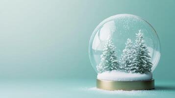 A snow globe with a tree inside photo