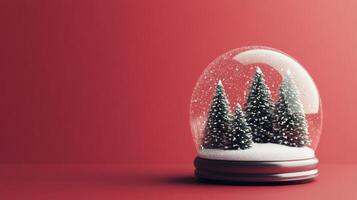 Christmas snow globe with trees inside photo