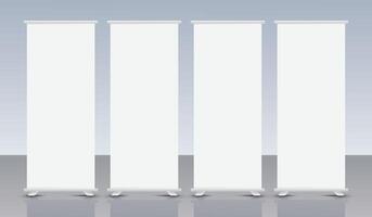 Roll up banner mockup, x banner mockup, poll banner mockup, stand banner mockup vector