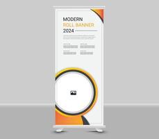 modern roll up banner template design vector
