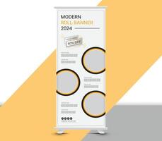 Modern roll up banner template design for business, flyer, cover, presentation, ad vector