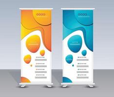 Modern roll up banner template design for background, text and mockup vector