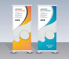 Modern corporate roll-up banner template design, Professional roll-up stand banner template, x banner, stand banner, poll banner vector