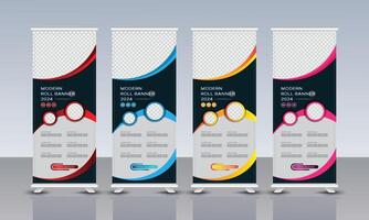 Corporate Roll up banner vertical template design for business, brochure, infographics, cover. X banner template design and flag banner vector