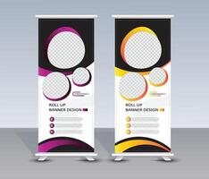 Modern roll up banner design for business, flyer, cover, background, text, presentation. X banner, poll banner, stand banner vector