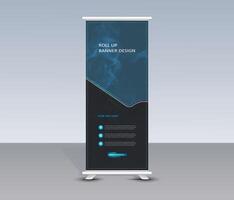 Modern roll up banner template design for business, background, text vector