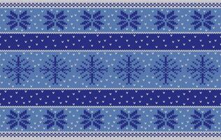 Knitted pattern seamless fabric Christmas snow. traditional knitted pattern snowflakes style. Designed for background ,wallpaper ,carpet ,clothing ,knitted pattern ,fabric ,embroidery ,textile vector