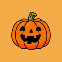 A cheerful carved pumpkin with a smiling face vector