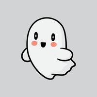 A cheerful cartoon ghost character with a smiling face vector