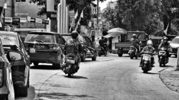Bekasi, Indonesia on December 17 2023. Congestion occurred on Jalan Pekayon Bekasi, photo