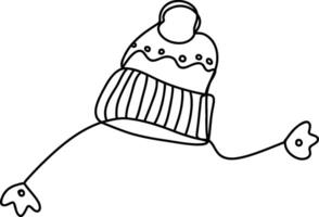 Hat. Knit wool beanie with pompom isolated on white background. Illustration for graphic, web, logo, app, UI. Outerwear symbol. vector
