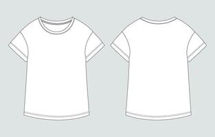 A white t - shirt template, with a front and back view vector
