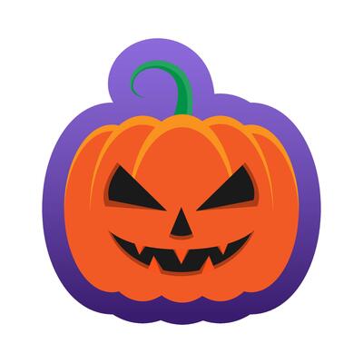 Halloween pumpkin horror on background Scary pumpkin