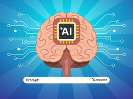 Generate AI, Artificial Intelligence Logo. Ai logo Concept vector