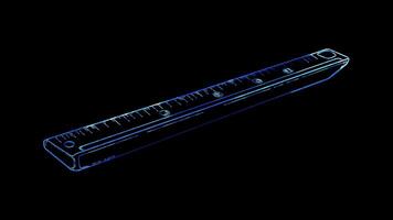 Neon frame effect, Ruler Symbolizes measurement or precision on black background video