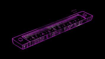 Neon frame effect, Ruler Symbolizes measurement or precision on black background video