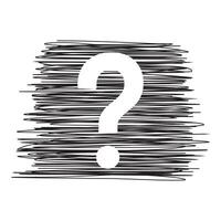 Question mark. Hand drawn illustration. Question on black scribble. Square shape scribble. vector
