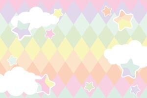 star cloud diamond rainbow background vector