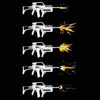 machine gun shoot effect animation vector