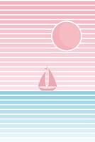 boat silhouette flat background wallpaper vector