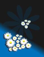 Abstract Daisy Flower Background with Blue Gradient Effect vector