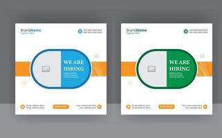 Two brochures with the words we are hiring vector