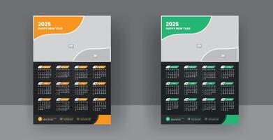 Two vertical calendar posters with different colors vector