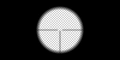 Gun viewfinder. Military sniper, hunting scope with crosshair, aim reticle. Aiming for target on sniper rifle, viewfinder optical crosshair. template with transparent hole vector