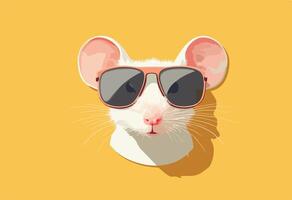 mouse wearing sunglasses vector
