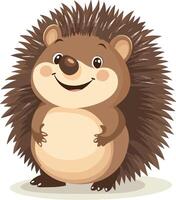 cartoon hedgehog with spiky fur vector