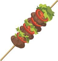 Kebab Skewer grilled barbecue vector