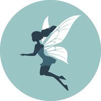Silhouette of a Flying Fairy vector