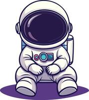 sitting astronaut, perfect for space and science vector
