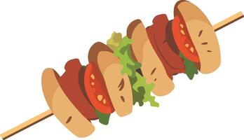 skewered sandwich, ideal for food and catering vector