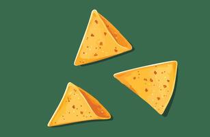 Nachos with a green background vector