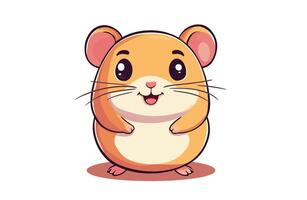 hamster standing with a happy expression vector
