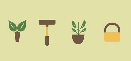 Gardening Icons Set vector