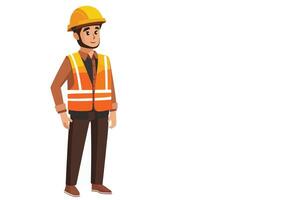construction worker in safety gear vector