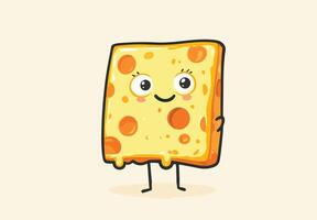 Cheese character cute and smiling vector