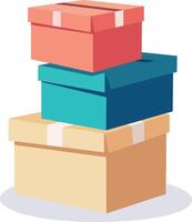 stacked boxes in various colors, storage vector