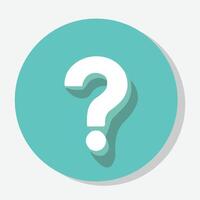 Teal Question Mark Icon vector