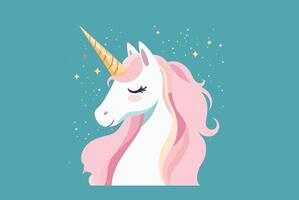 unicorn with closed eyes, ideal for fantasy vector