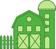 Green Farm Icon. Farm Building Icon. Farm House. Organic Farming Concept vector