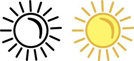 Sun icons. Weather icons. Weather Icons. Sunny Weather Forecast vector