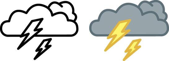 Thunderclouds icons. Weather Icons. Cloudy Rainy Weather vector