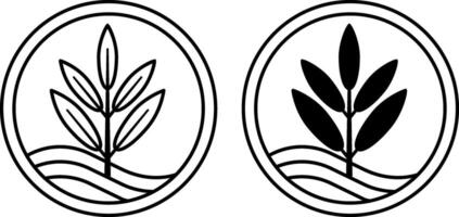 Modal Fabric Icons. Black and White Icons. Eucalyptus Tree Branch. Viscose. Environmentally Friendly and Natural Quality Material. Tag, Label for Clothing vector